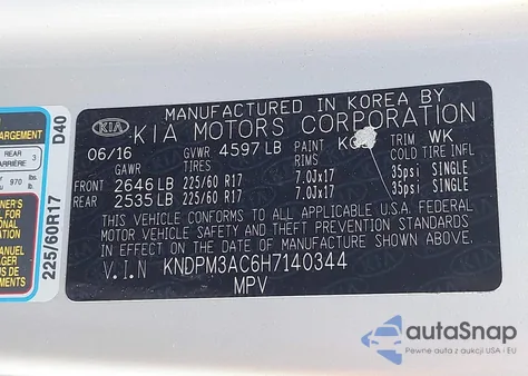 2017 Kia Sportage Lx from USA, damaged, VIN KNDPM3AC6H7140344